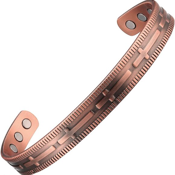 Copper Magnetic Bracelet Unisex Adjustable Hypoallergenic Gift Box - Picture 1 of 7